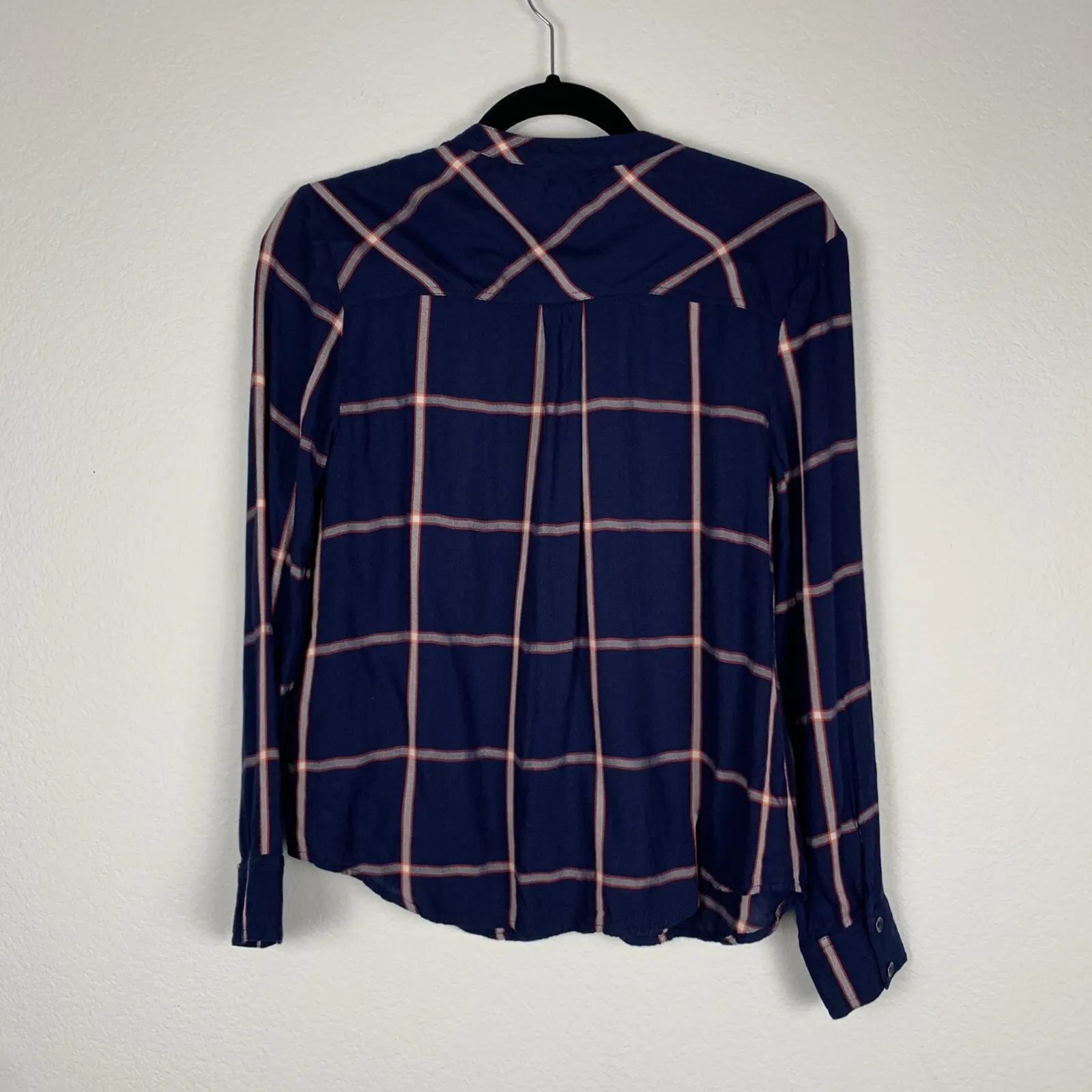 Splendid Womens Plaid Button Front Top Shirt Blue Size S - Image 6