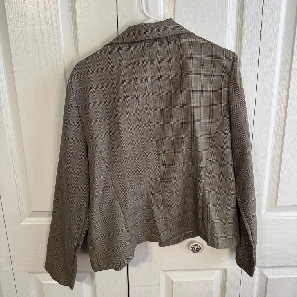 Sweet Suit plaid long sleeve button up blazer size 12 Brown - Image 4