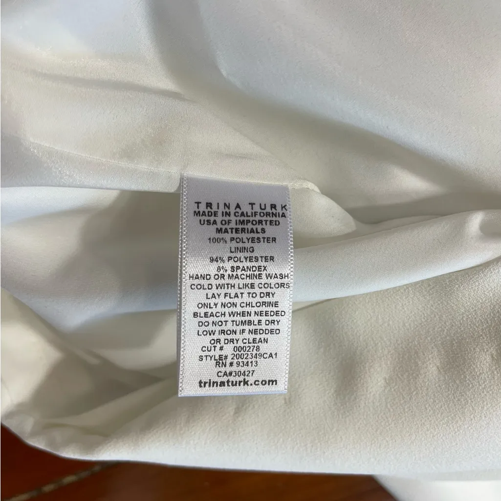 Trina Turk Naples White Sleeveless Cowl Neck Dress Sz 2🍄 - Image 10