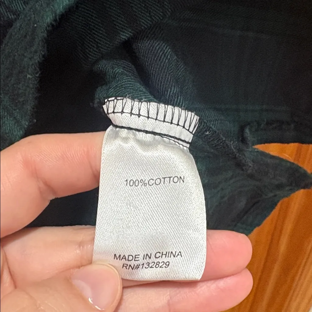 Superdown Size Medium Green and Blue Flannel Shirt - Image 4