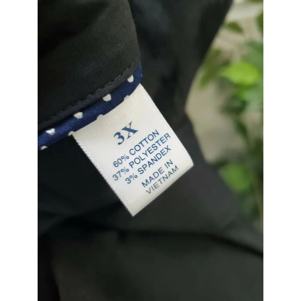 Rider's by Lee Women Solid BlackCotton & Polyester Collared Long Sleeve Shirt 3X - Image 9