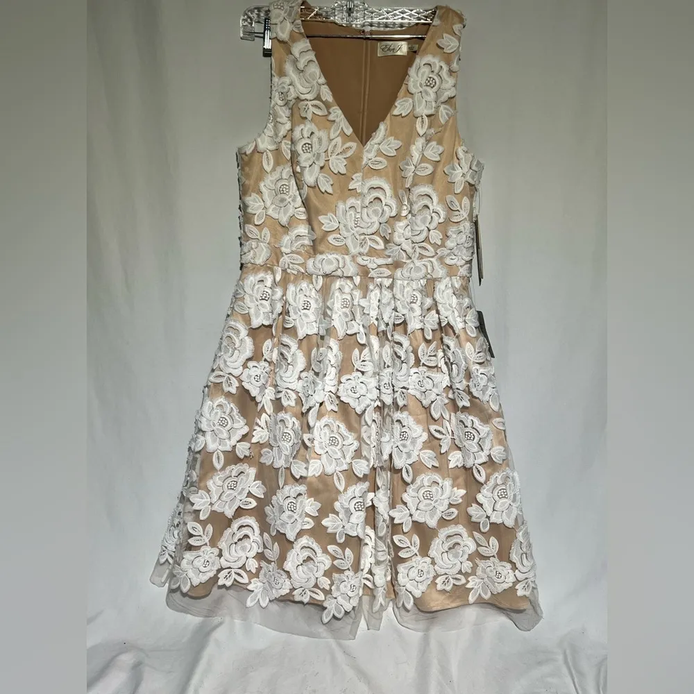 Eliza J Embroidered Mesh Fit & Flare Dress | 12 NWT - Image 7