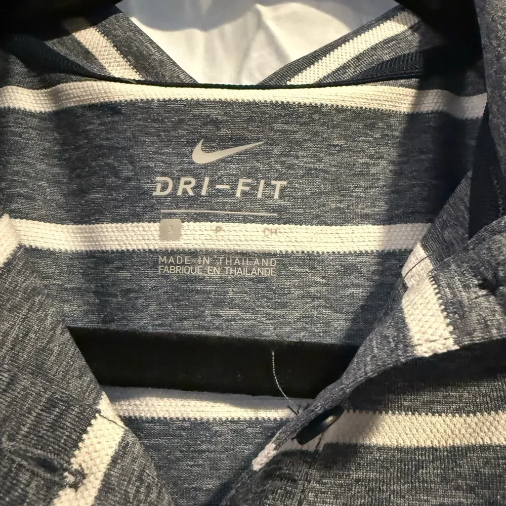 Nike  Blue and White Polo Fitted Button Down Top - Image 2