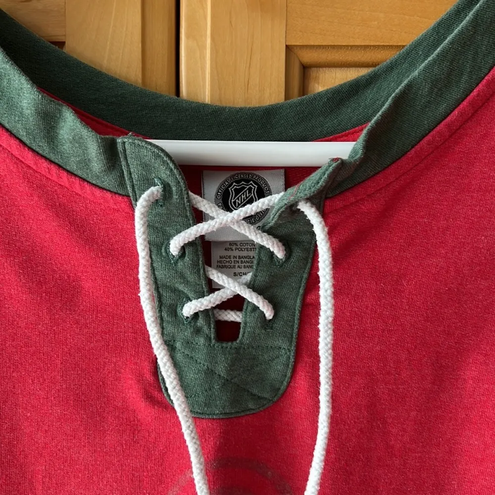 MN WILD Hockey Long Sleeve Top / Sweatshirt Red - Image 3