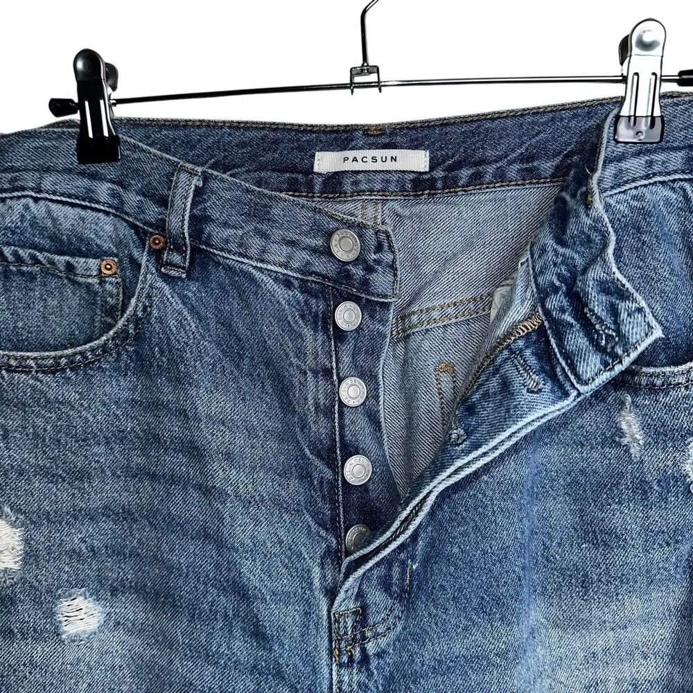 Pacsun High Rise Bootcut Distressed Destroyed Faded Grunge Denim Jeans Size 30 - Image 3