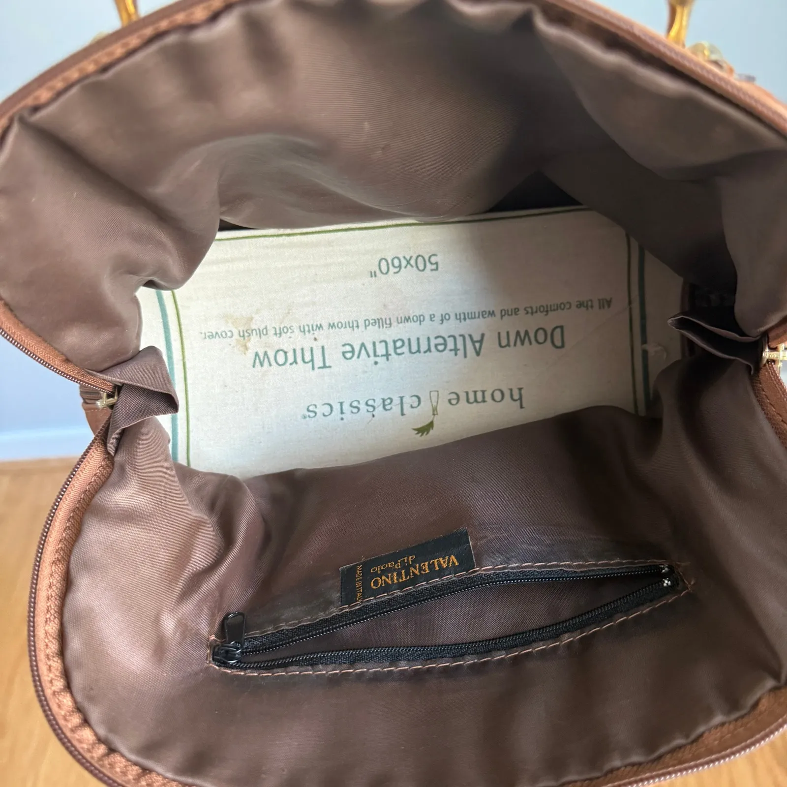 Valentino di Paolo VINTAGE Brown‎ Genuine Leather Dome Satchel Handbag Purse Brown - Image 9