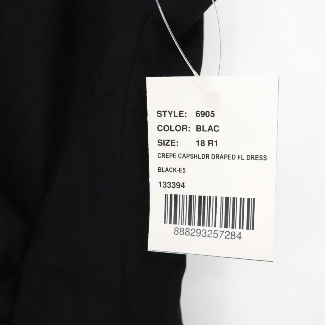 After Six Sleeveless Cap Shoulder Crepe Maxi Dress Trumpet Skirt In Black - Image 7