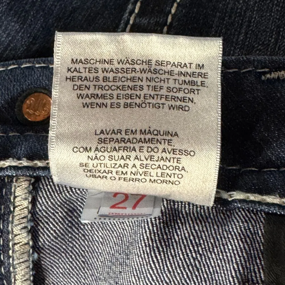 Miss Me SZ 27 Signature Boot Jeans Fleur de lis Rhinestones Sequins Whiskered - Image 16