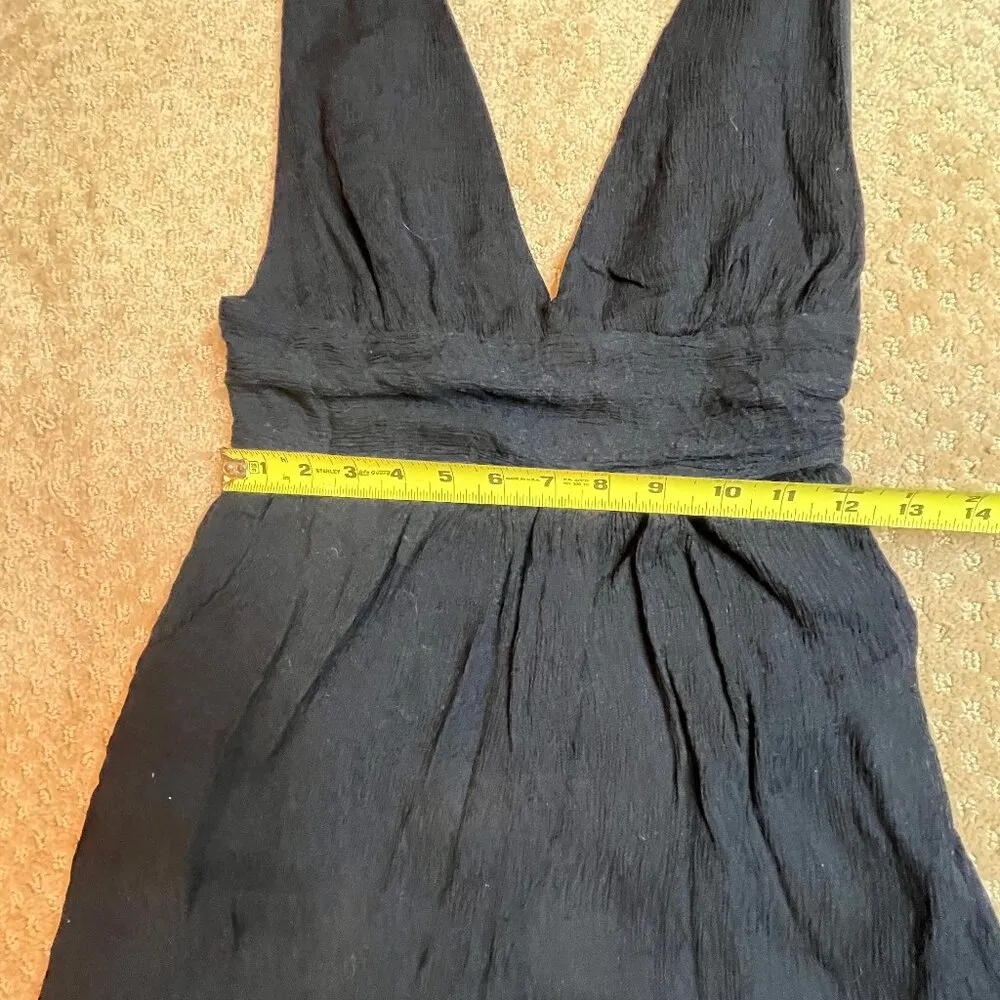 One Clothing Black Sleeveless Deep V Neck Romper Stretchy Gauze SZ M Festival - Image 7