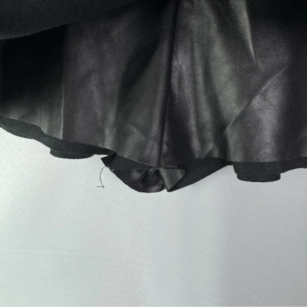 Boutique DO+BE Black Ruffle Faux Leather Mini Skort S - Image 6