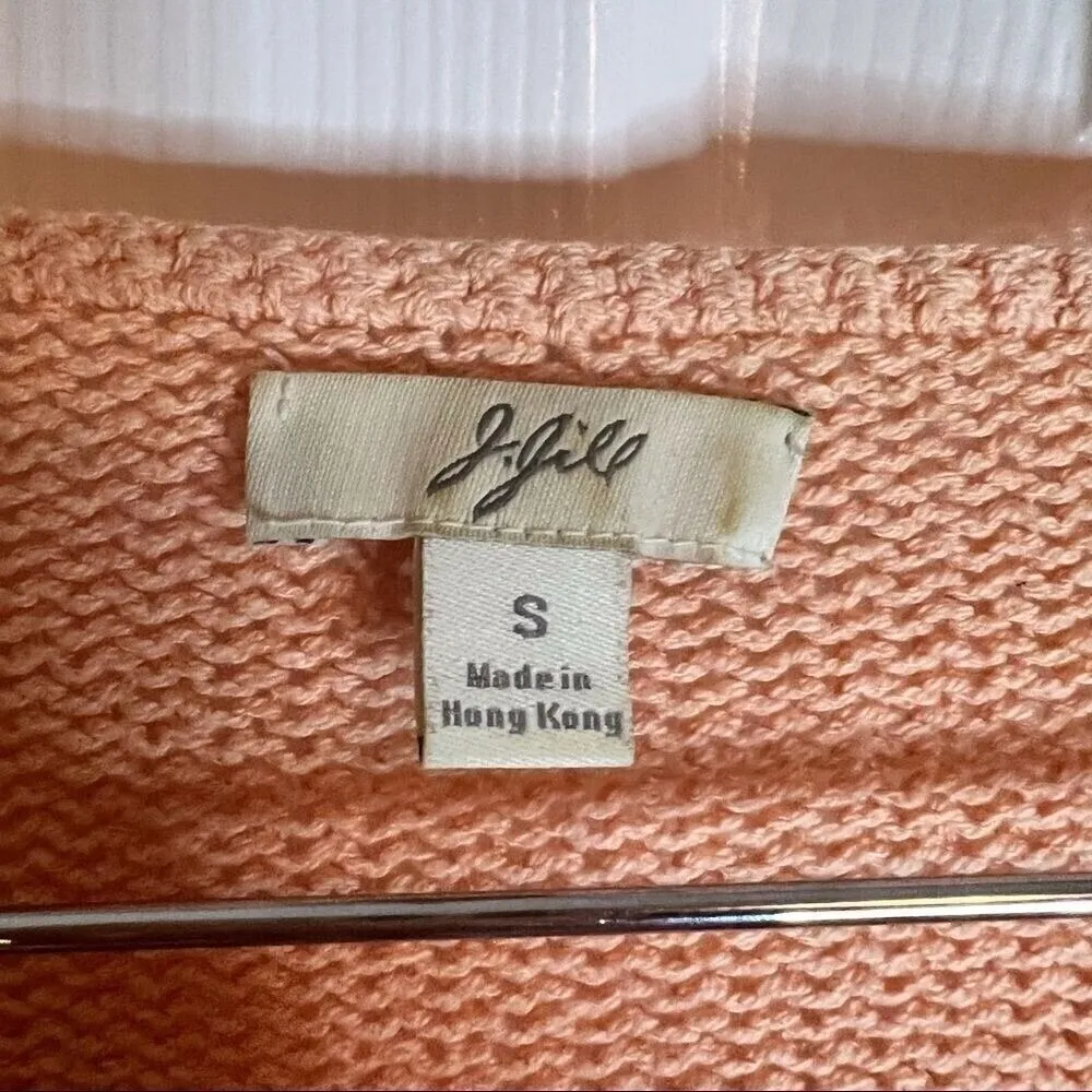J.Jill Coral Cardigan, Size Small. Lightweight cotton. Summer Career Work Wear Orange - Image 3