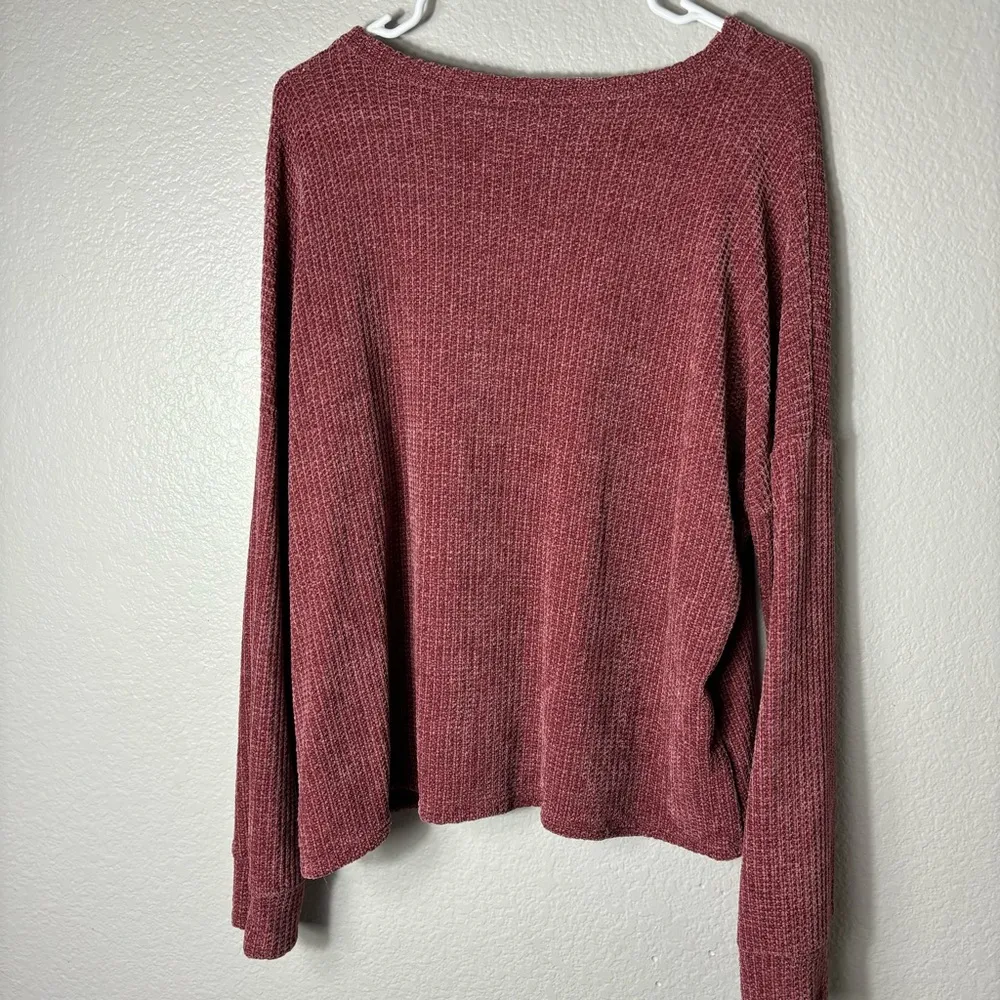 7th Ray Pink Pullover Scooped Long Sleeve Sweater size Large - Image 6