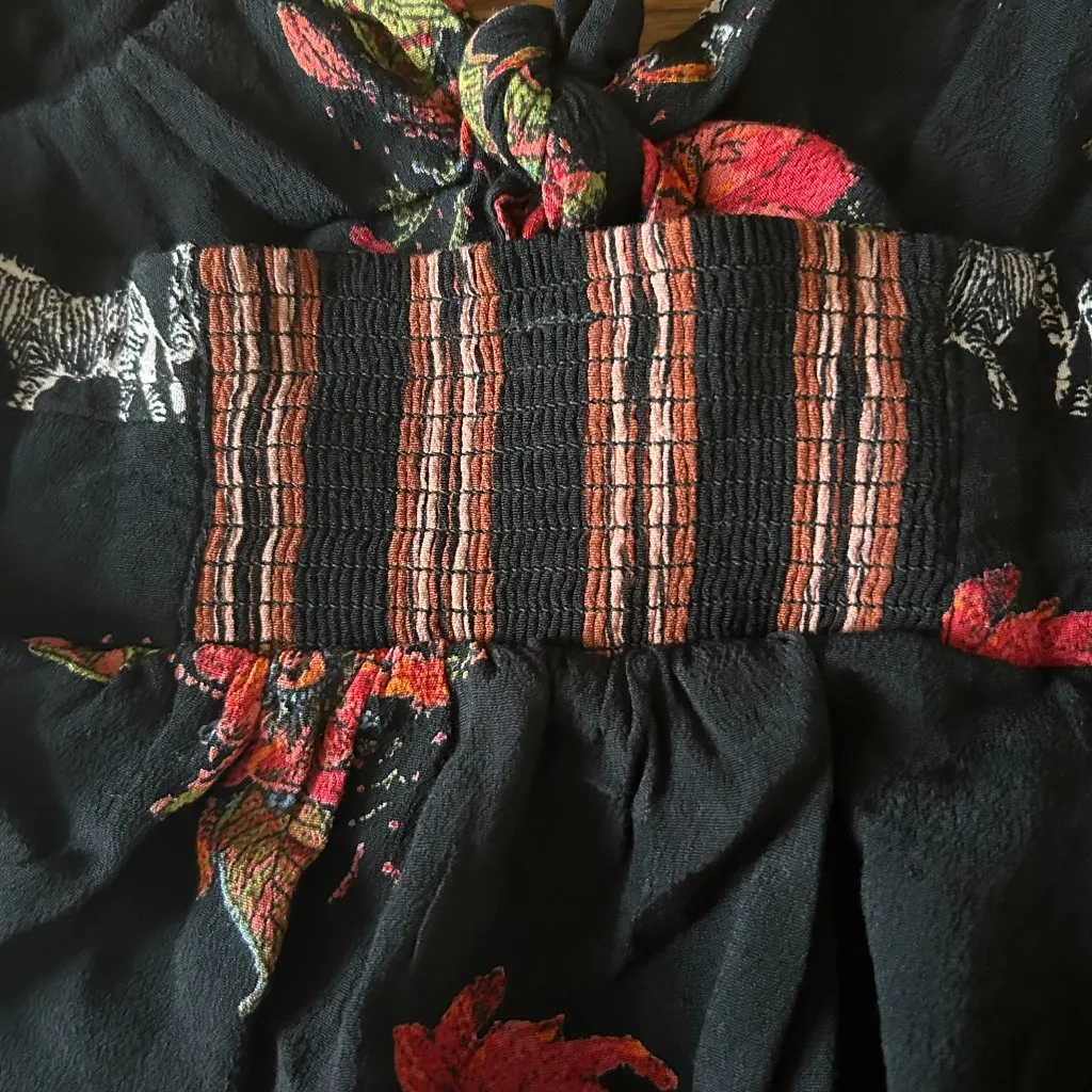 Free People Sunshine Safari Cropped Top Sweetheart Neckline Size 0 Size XS Flora - Image 9