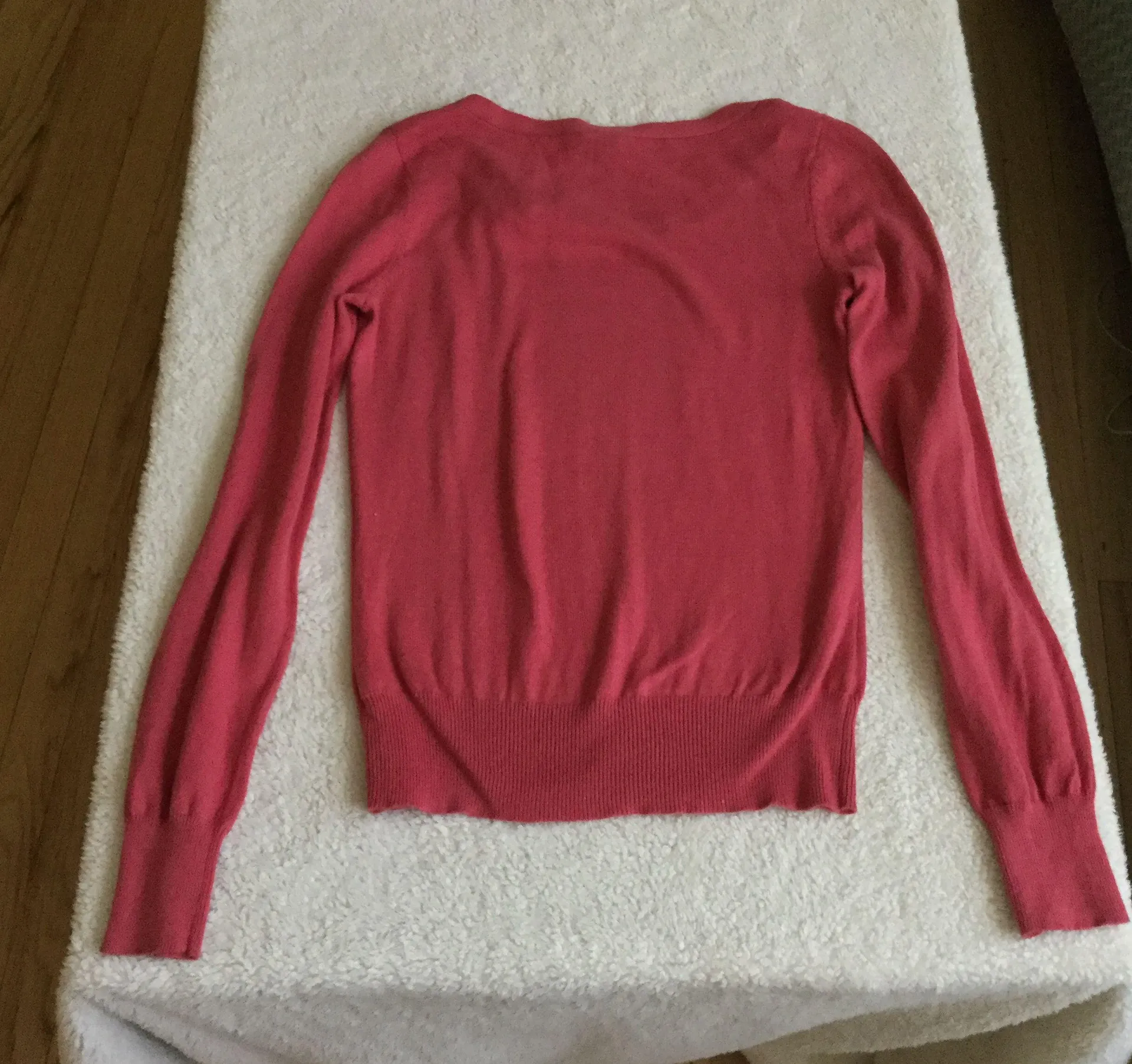 Vintage Sweater with Bow Tie Accent Collar Pink - Sz S - Image 4