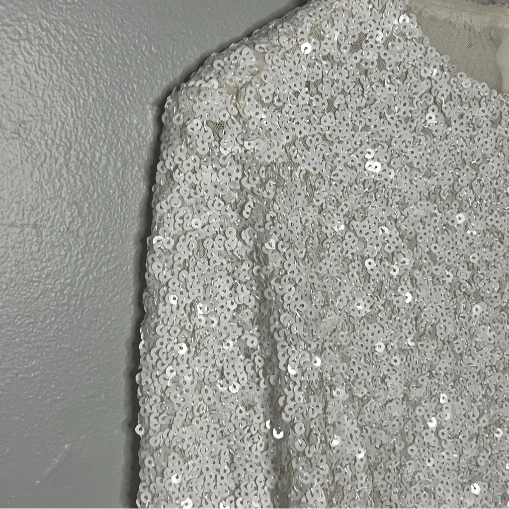 Elegant Cream Sequin Dress - Image 4