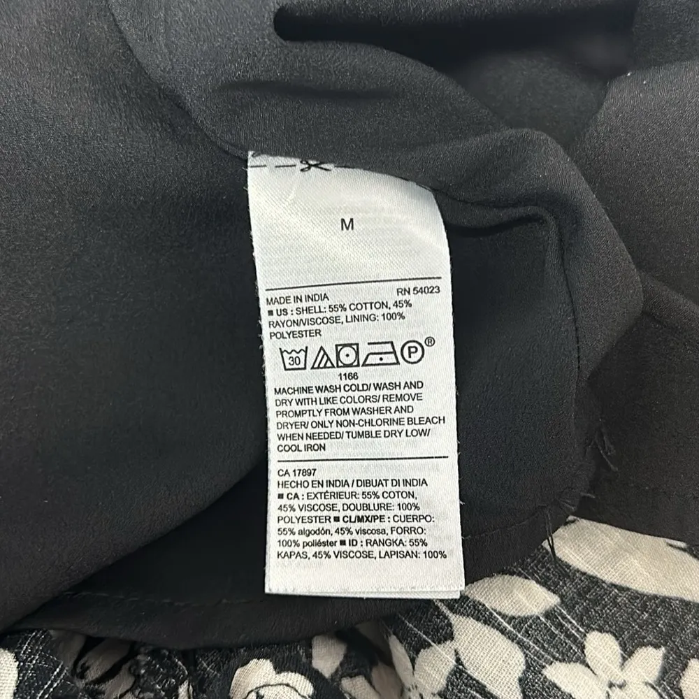 Women's Cami Black and White Dress Sz M Ruffle Sleeves - Image 8