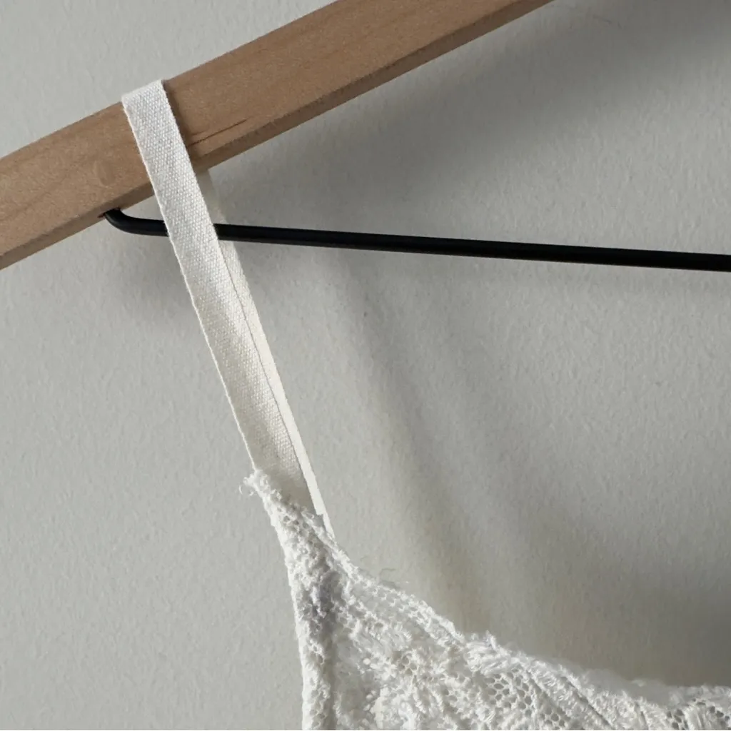 Have My Heart Tank Corset Top Cropped White Lace Button-Up Crop Spaghetti Strap - Image 6