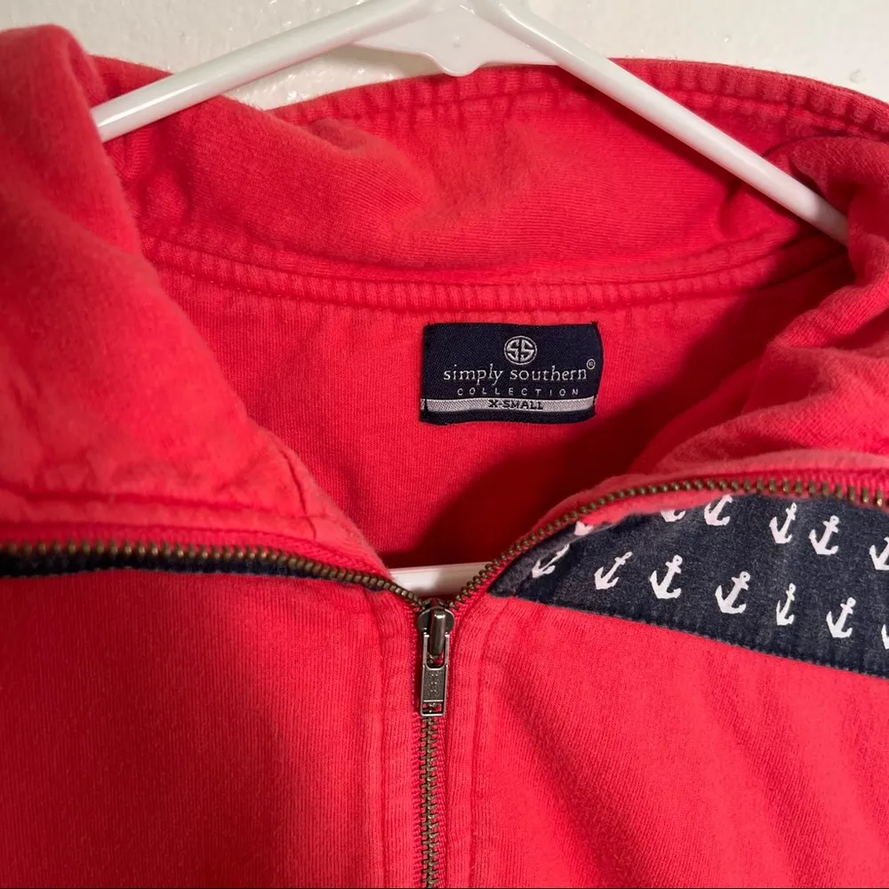 Simply Southern Quarter Zip Pullover Coral Anchors - Image 8
