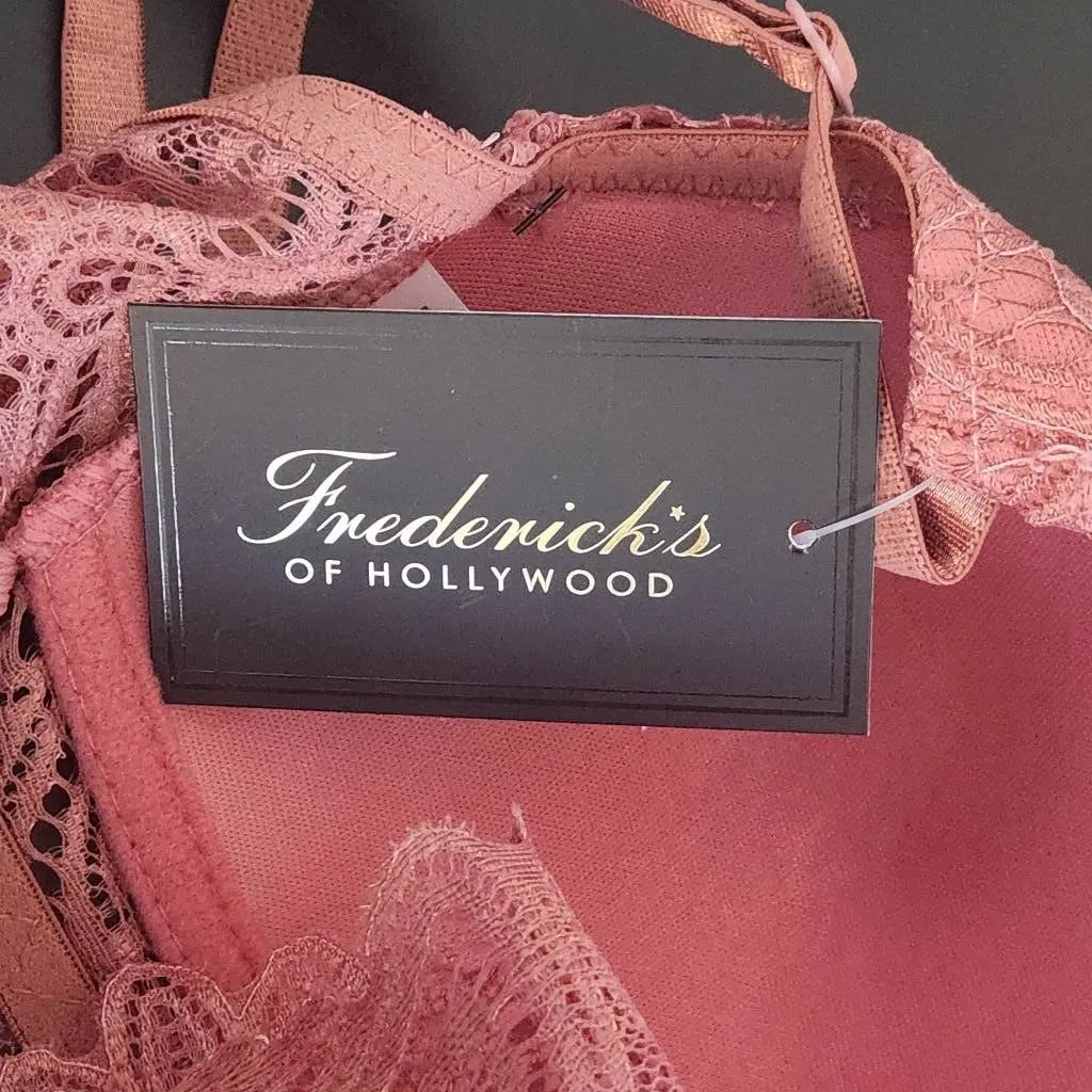Frederick's of Hollywood Pink Lace Bralette Size Medium NWT Rose Pink Bralette - Image 6