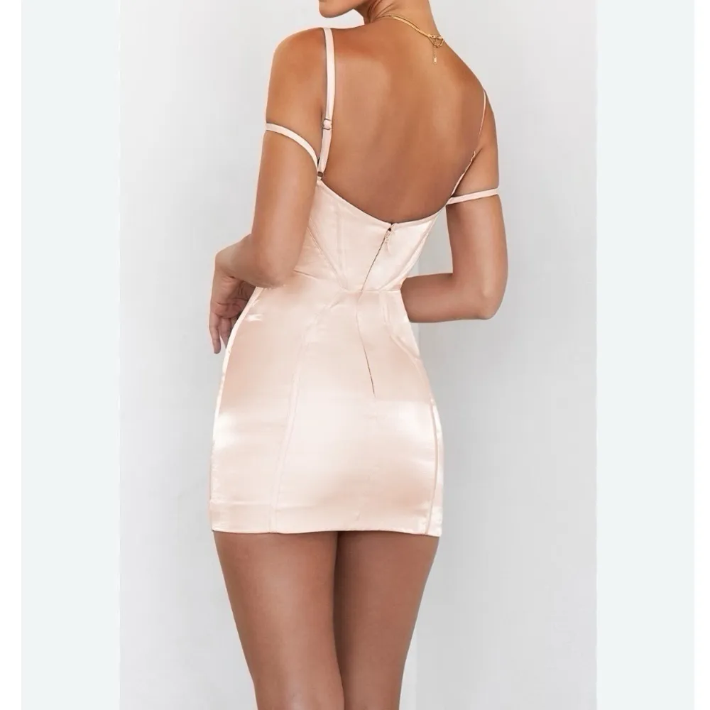 NEW House of CB Mistress Rocks Blush Glass Corset Mini Dress - Image 4