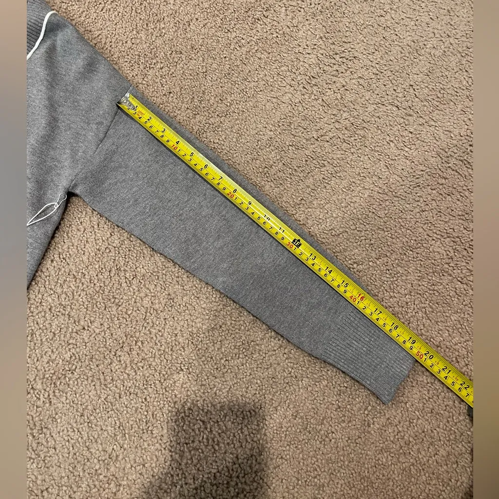 K-SWISS Gray Sweater Knit Cardigan with Piping Detail - Image 7