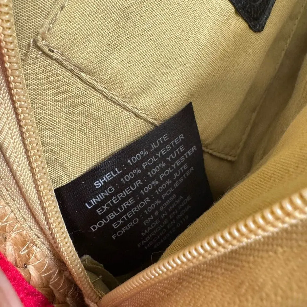 Circus By Sam Edelman Natural Jute Boho Rainbow Taco Zip Purse Clutch - Image 7