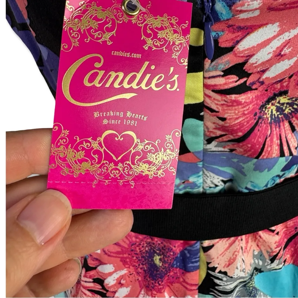 CANDIES 1990s New With Tags Floral Strappy Mini Dress with Belt - Image 4
