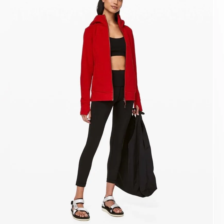 2019 Lululemon Scuba Hoodie Light Cotton Fleece Dark Red Size 2 Retired Edition - Image 3