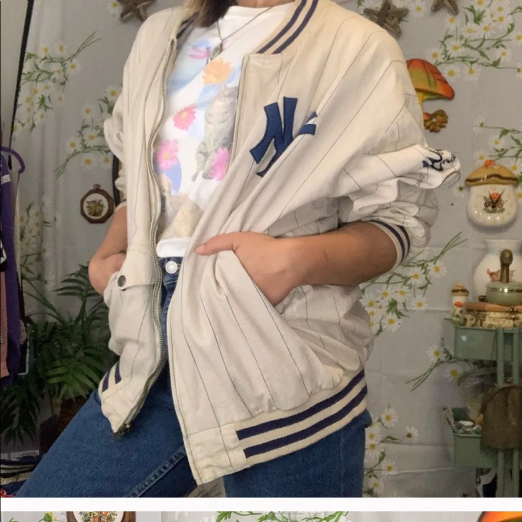 VTG 1927 MLB Hall of Fame Mirage Baseball Jacket Blue Size XL - Image 3