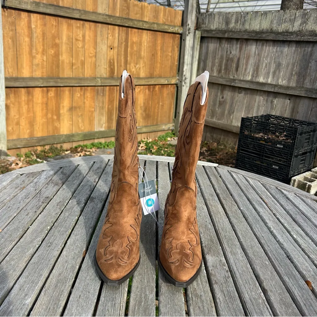 Nwt Women Lorena Boots by Universal Thread size 8 Cognac cowboy cowgirl western - Image 4