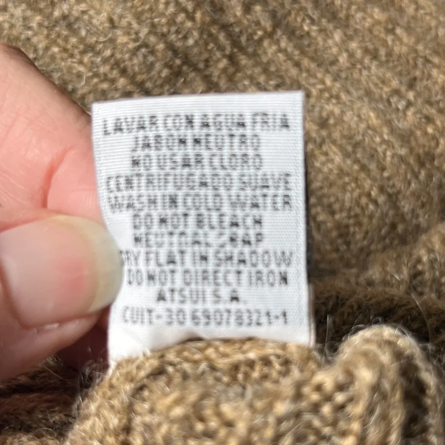 Alpaca Wool Blend Drape Cardigan Cozy Shawl Collar Open Front (M) Brown Size M - Image 15