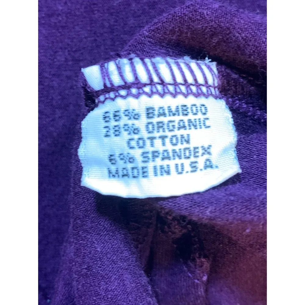 Bryn Walker Bamboo Organic Cotton Shirt Women Medium Purple Mock Neck Boxy Lagom - Image 5