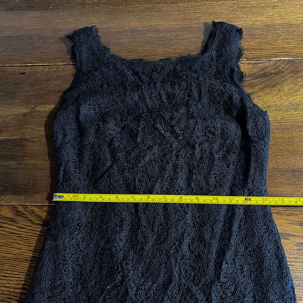 Adrianna Papell Women Black Laced Sleeveless Shift Cocktail Mini Dress Size US 4 - Image 10