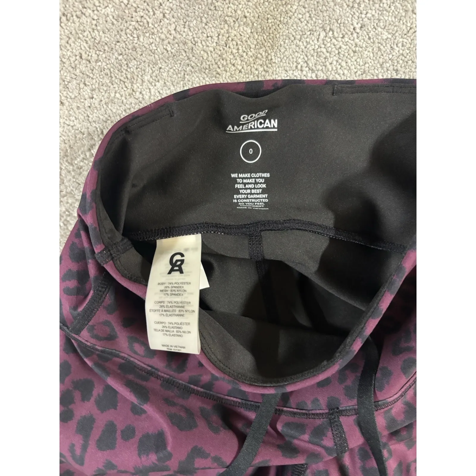 Good‎ American Animal/Cheetah Print Leggings Purple Ombré Size 0 - Image 3