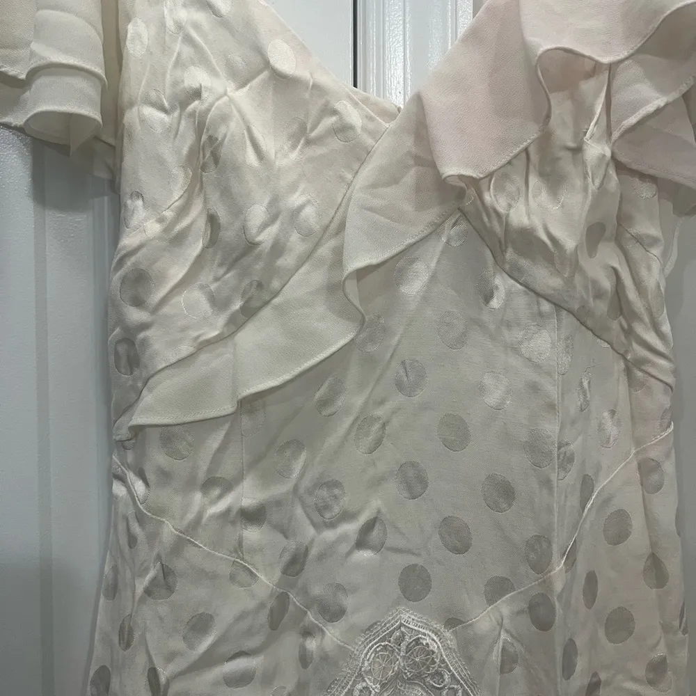 Three Floor White Polka Dot Perle Dress Size XS $420 - Image 4