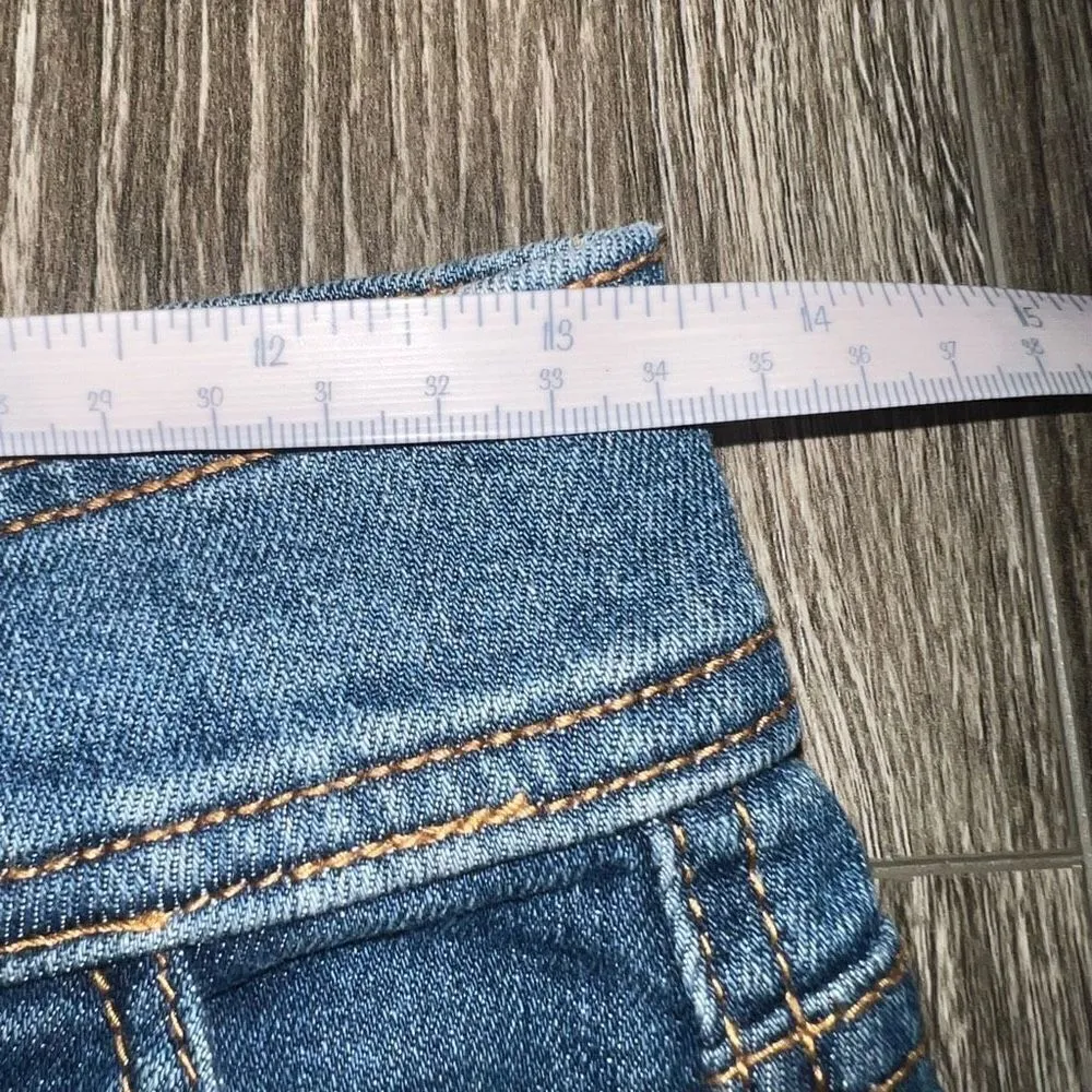 Sneak Peek Small Button Down Denim Skirt Blue - Image 7