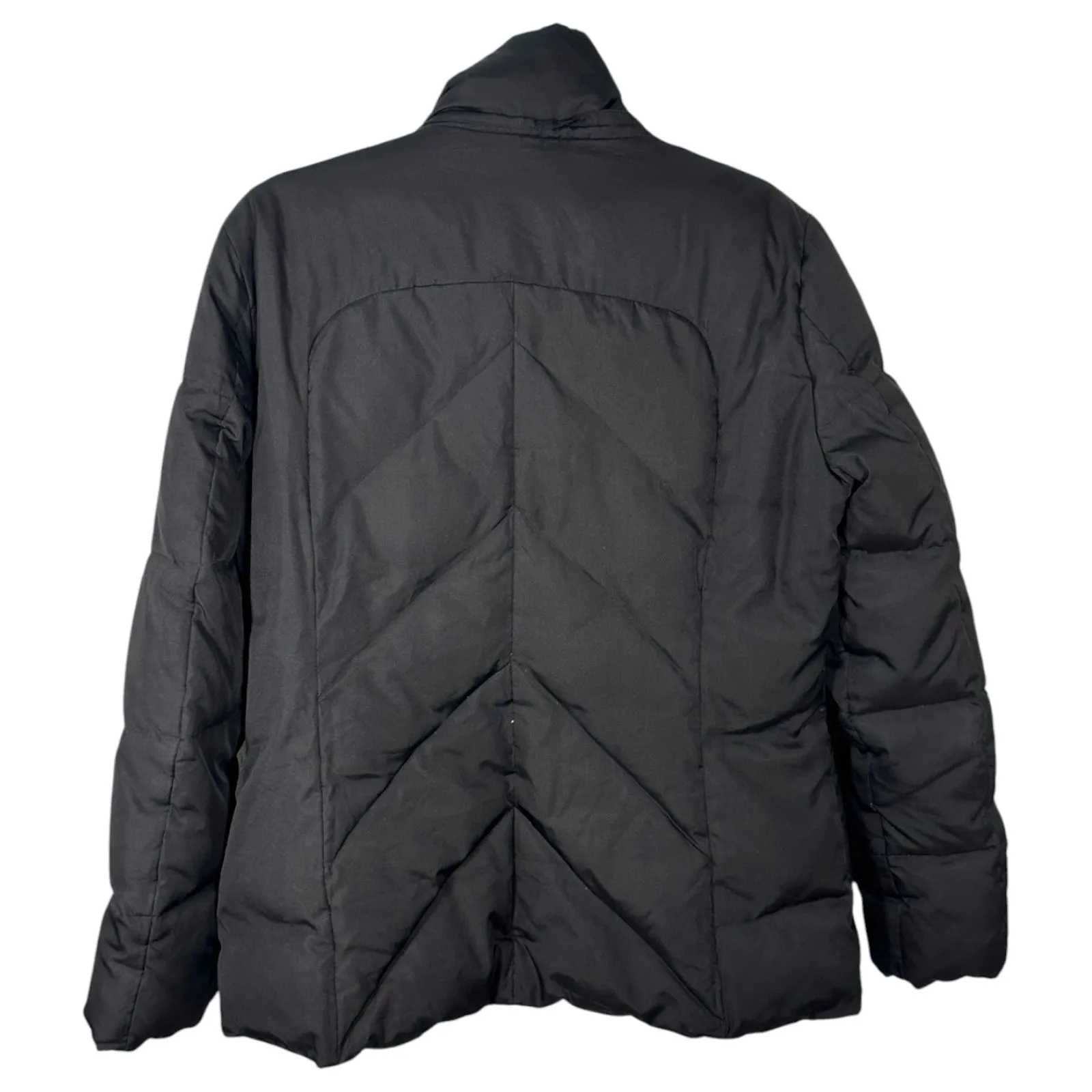 Calvin Klein Black Quilted Down Feather Puffer Coat Jacket Large – No Hood - Image 4