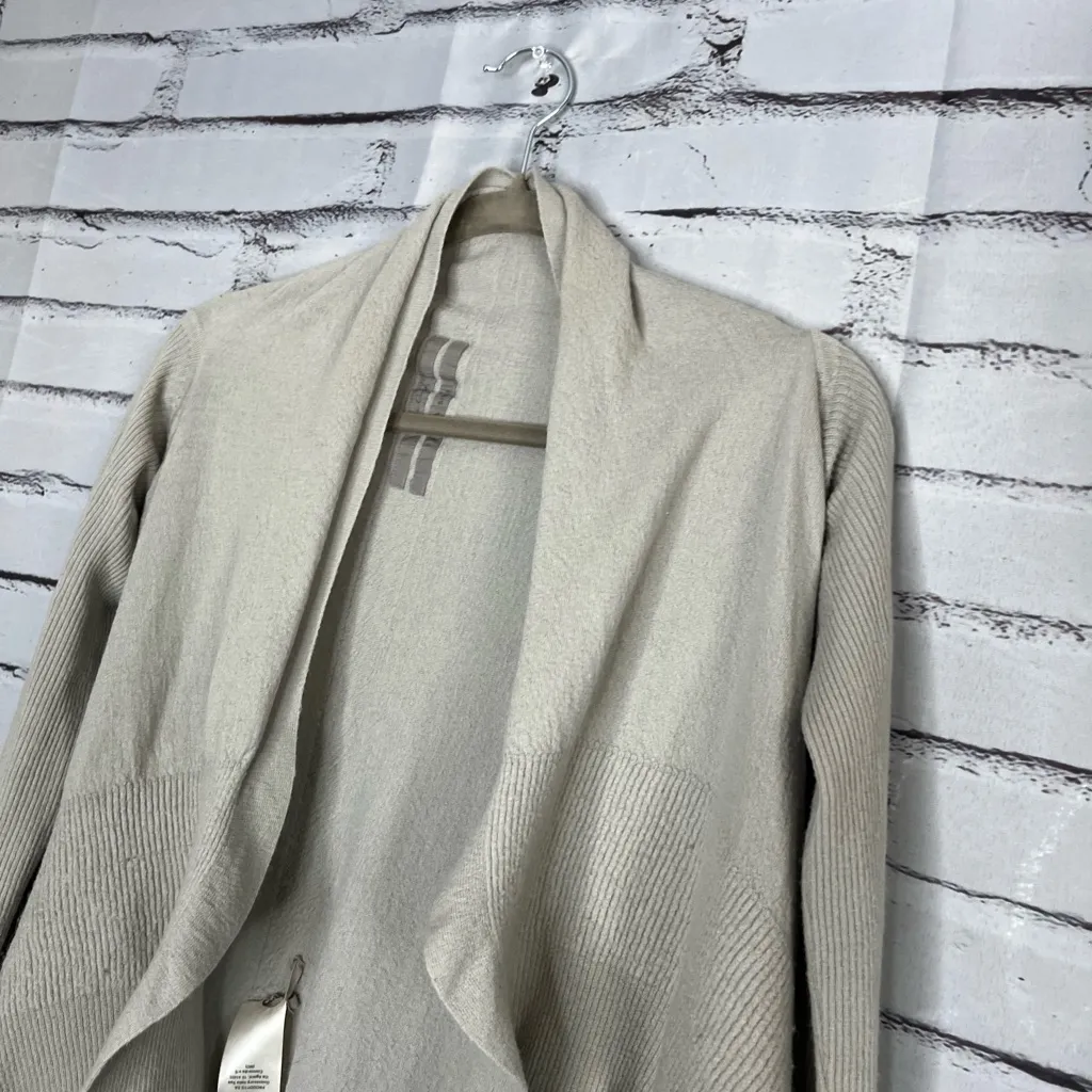Rick Owens 100% New Virgin Wool Cardigan Oyster Draped Open Front Sz XS Designer - Image 7