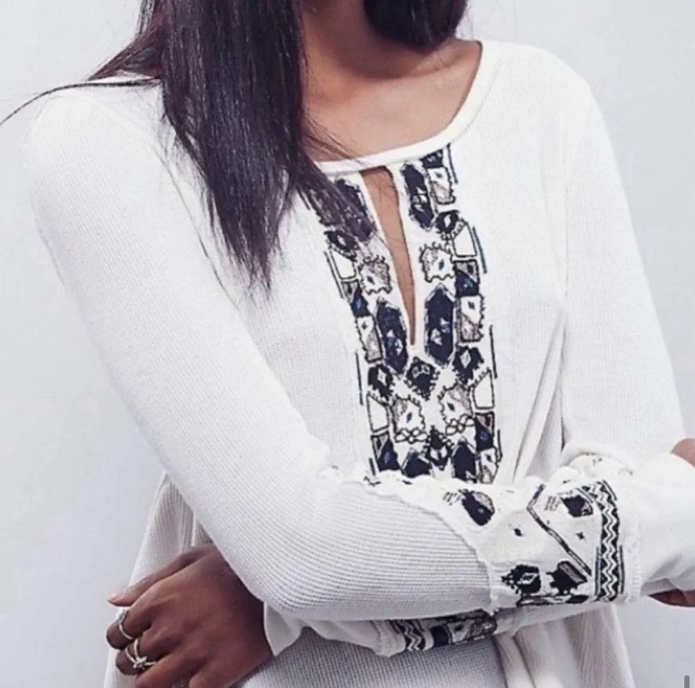 Free People Marion Swingy Embroidered Thermal - Image 2