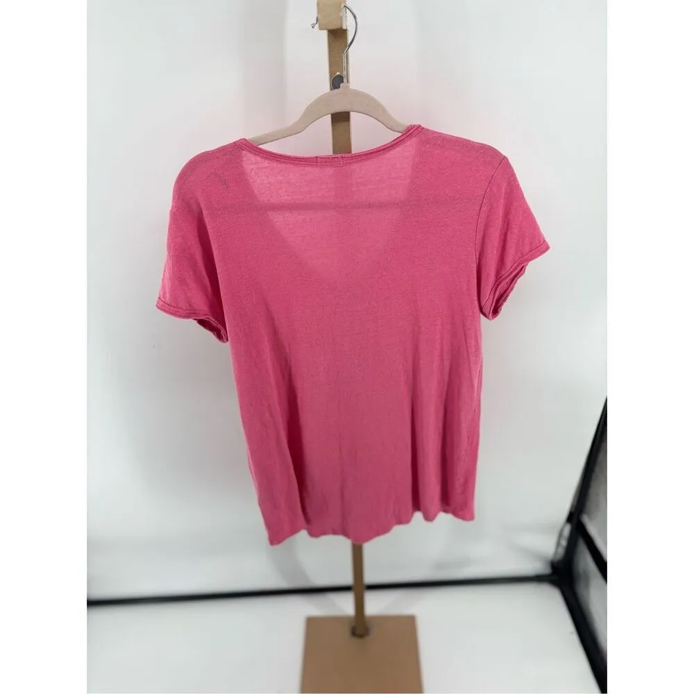 J. McLaughlin Women’s Linen Blend V-neck Short Sleeve T-shirt Size Large - Image 6