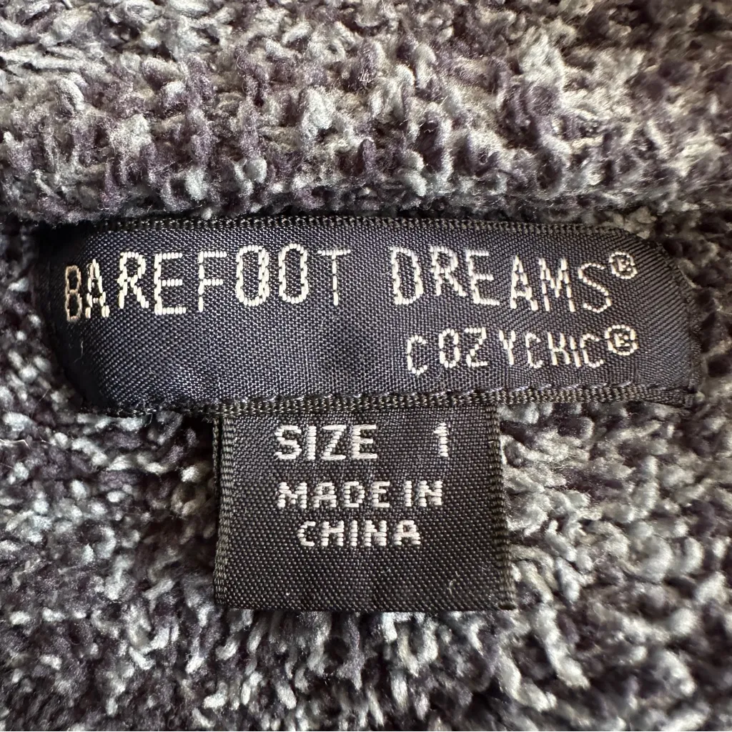 Barefoot Dreams CozyChic Adult Robe in Heathered Blue Knit Bath Robe Size 1 - Image 13