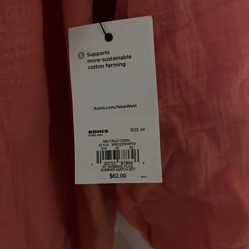 Nine West  Size 4X Salmon‎ Oversized Blazer - Image 3