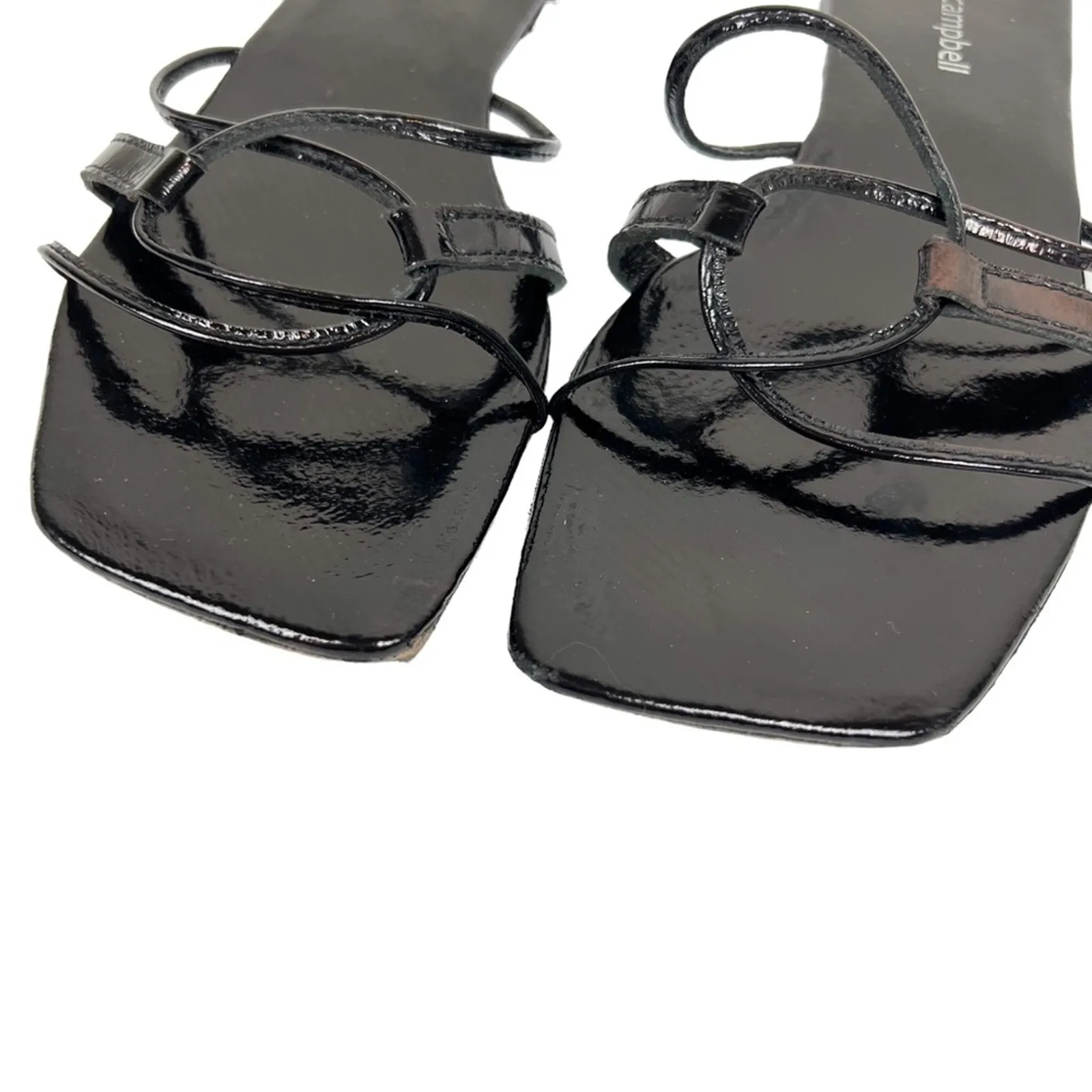Jeffrey Campbell Black Patent Leather Square Toe Strappy Addison Sandals Size‎ 6 - Image 4