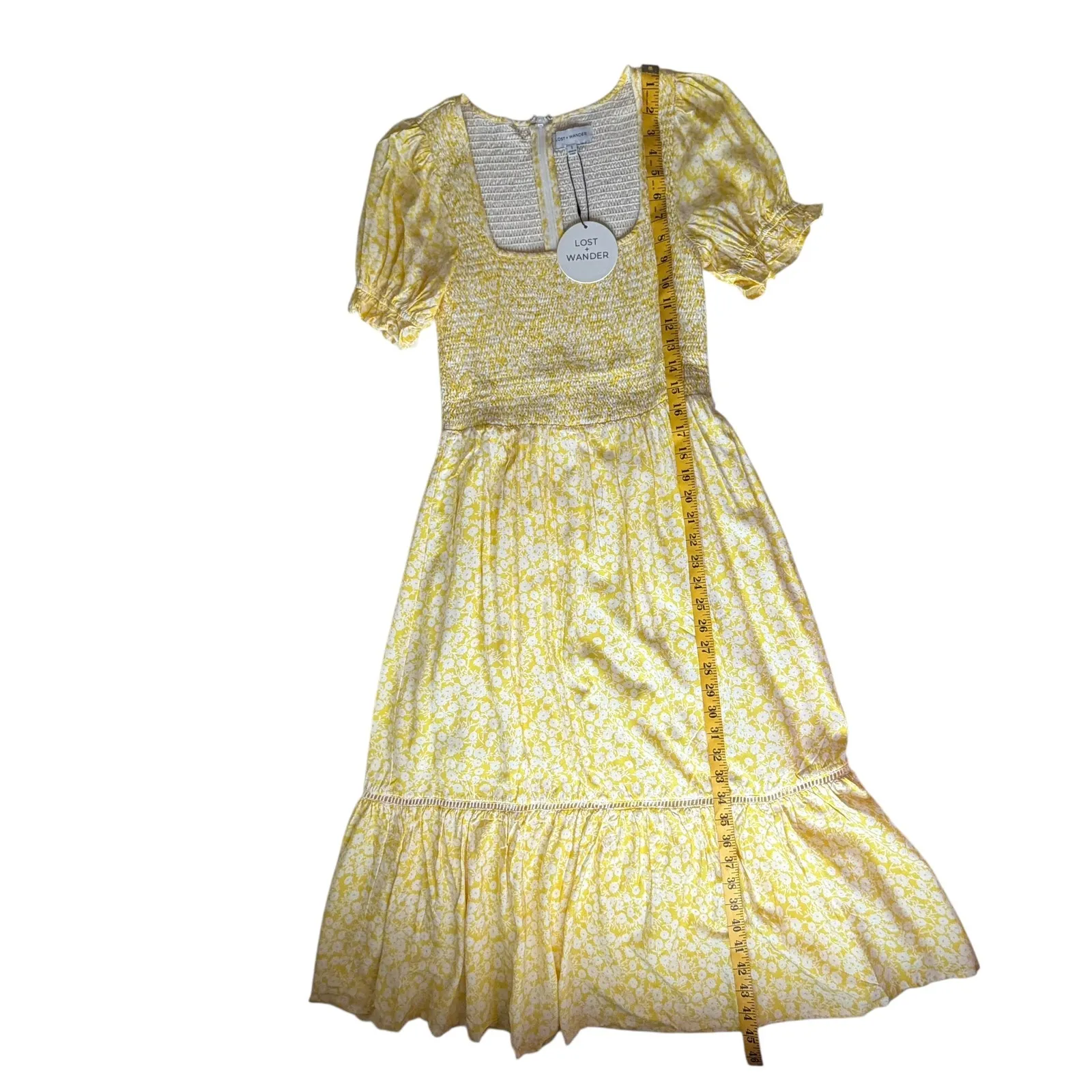 NWT Lost + Wander Sweet Summer Daze Midi Dress Small Yellow Floral Cottagecore - Image 10