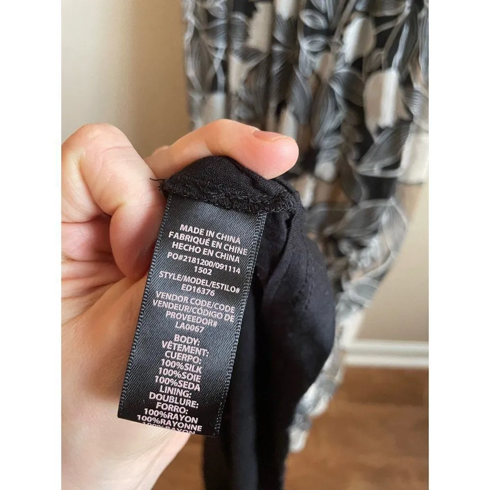 Gorgeous womens 100% Silk Floral Maci Dress Sz L Black Size L - Image 13