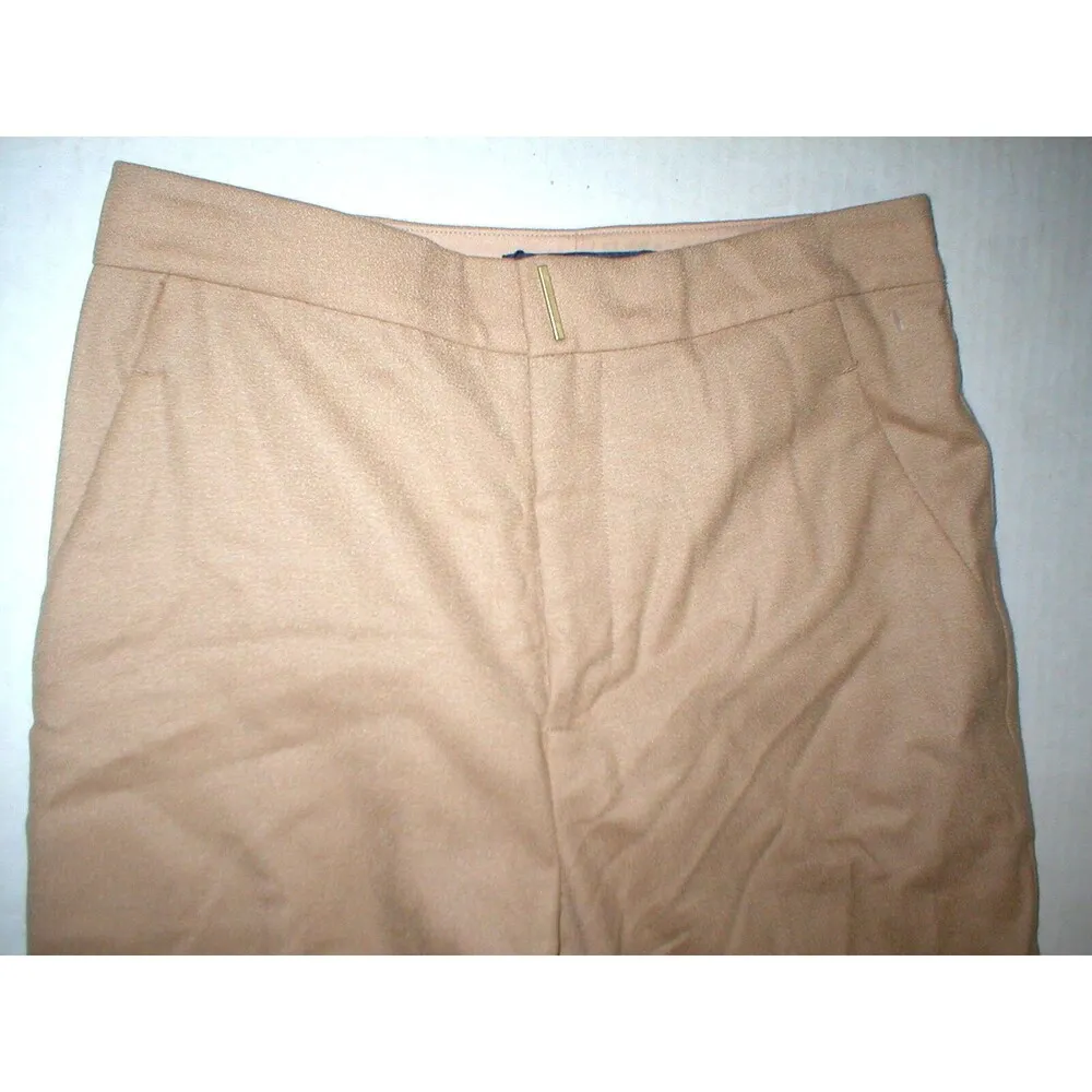 New Womens Magaschoni New York NWT Wide Leg Pant 2 Camel Brown Tan Wool Designer - Image 2
