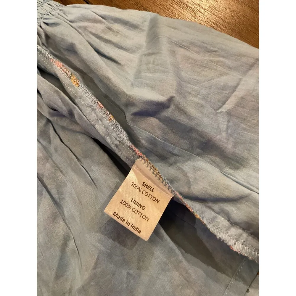 Marea by Liz Joy Pure Joy Home Harbor Sunset Smocked Block floral Print Skirt S Blue - Image 6