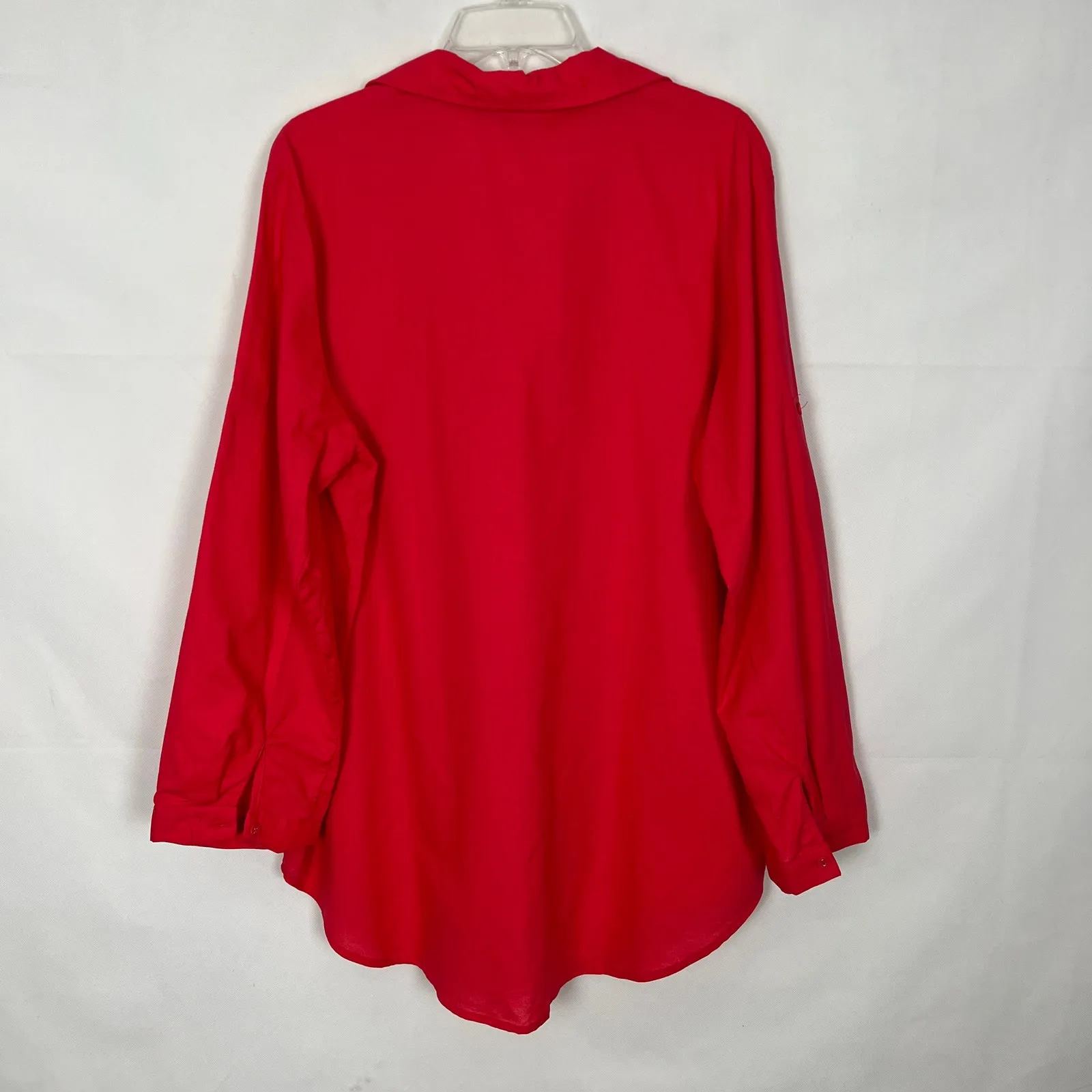 Women's Linen Cotton Button Down Pink Shirt Size XL - Image 8