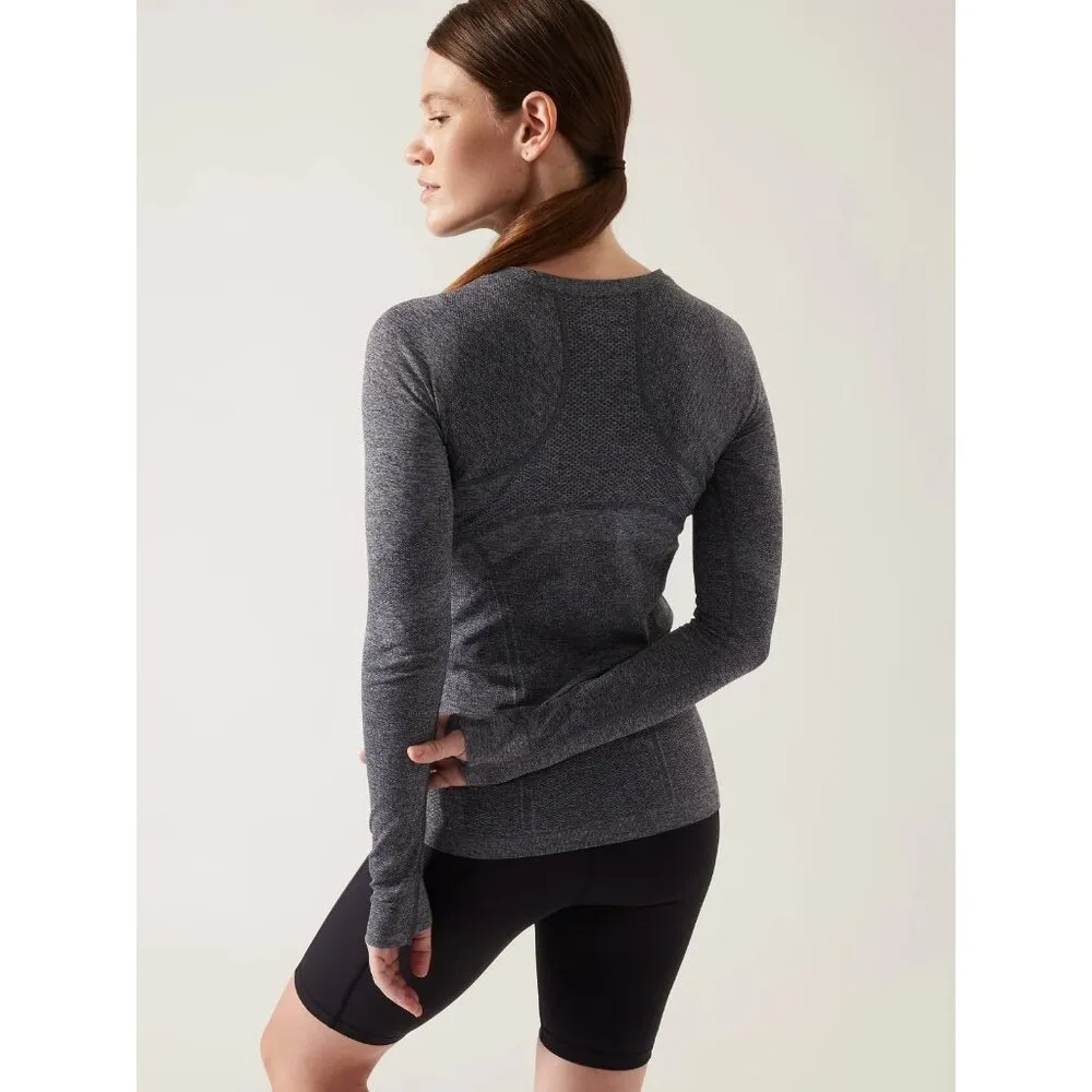 Athleta  XS Momentum Seamless Top Charcoal Heather Grey X-Small - Image 6