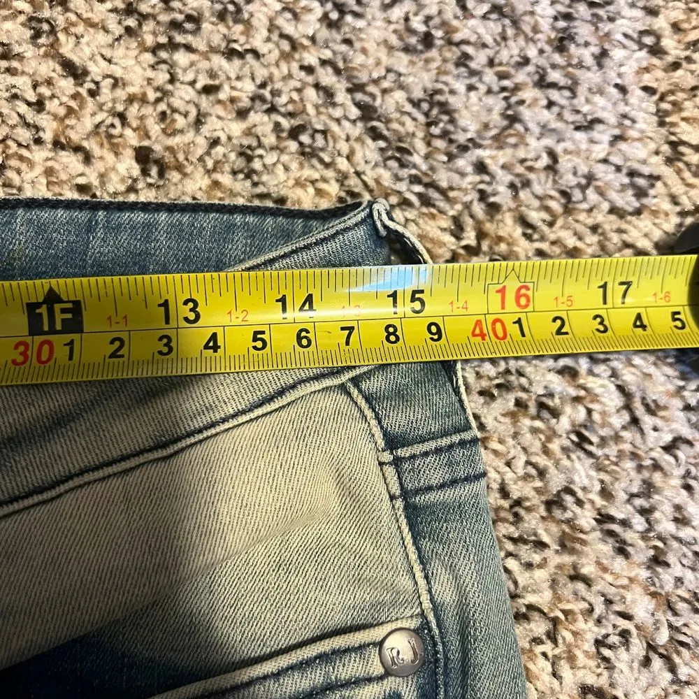 Robin's Jean Distressed Moto Biker‎ Jeans Ripped Denim Light Wash Size 29 Blue - Image 4